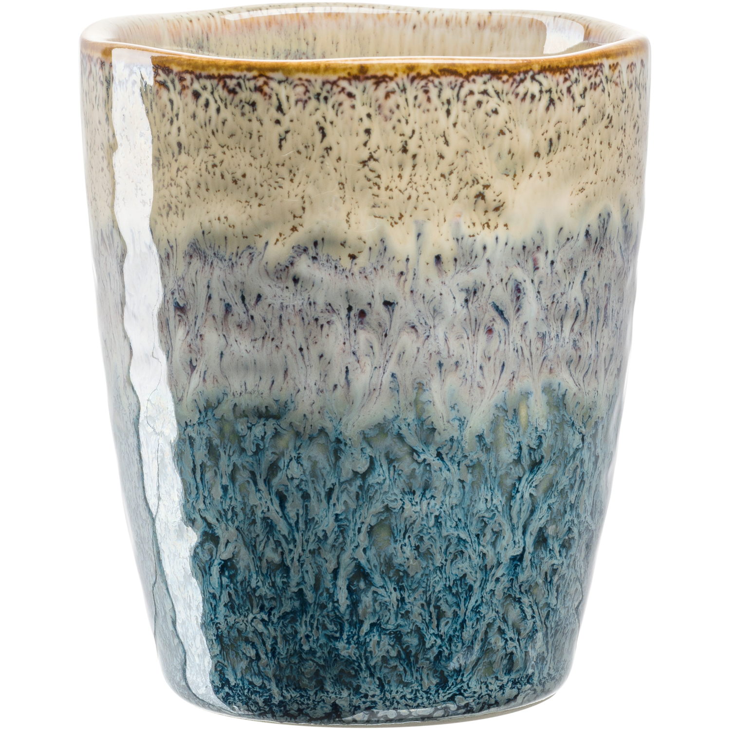 Keramikbecher MATERA 300 ml beige/anthrazit/blau